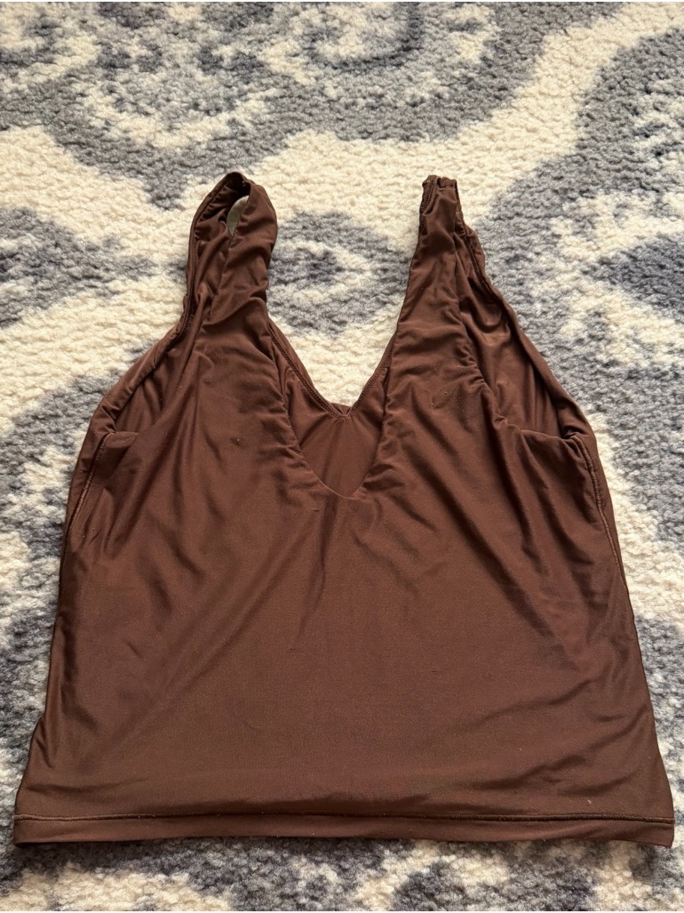 aerie Chocolate Brown V-Neck Crop Tank - Picture 2 of 3